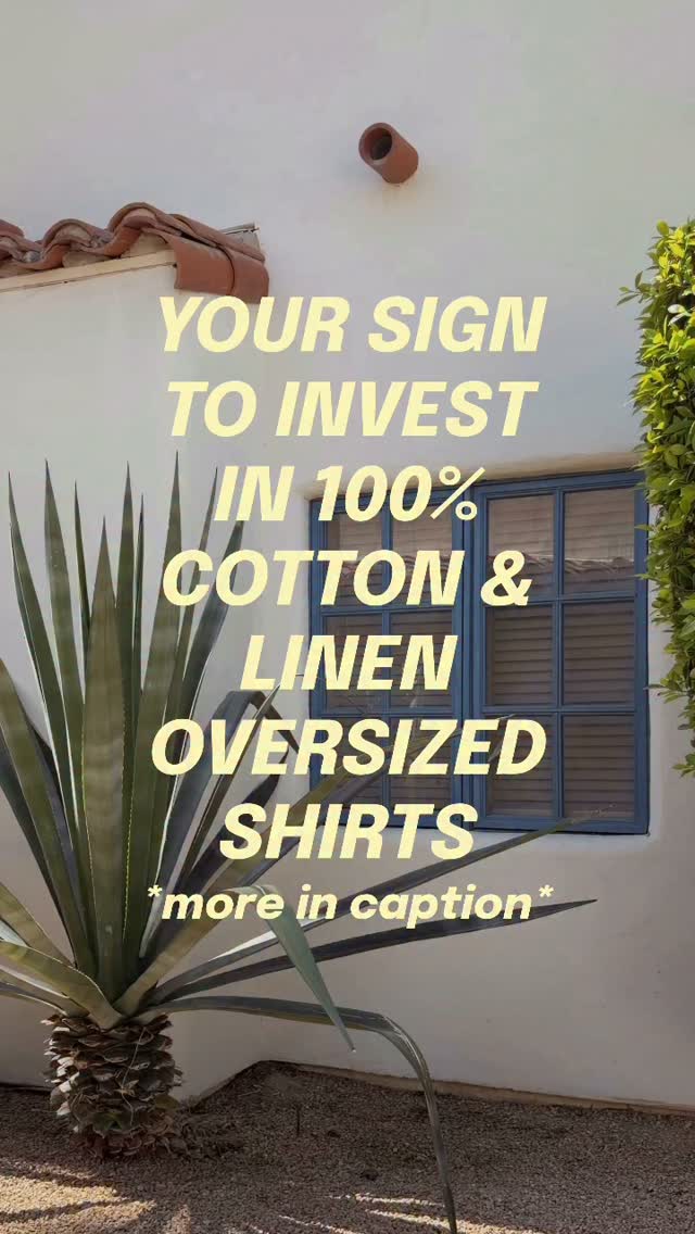 I’m very passionate about oversized shirts, they’re one of my wardrobe workhorses, so yes, the fabric matters.

Girl, I know that $29.99 polyester beach shirt on Amazon can feel tempting, but if I could convince you to invest in just ONE thing for vacation, it would be an oversized 100% cotton or 100% linen button-down. It’s the hardest working piece you can pack.

When we went to Palm Springs a couple weeks ago, I wore one of these oversized shirts every 👏🏾 single 👏🏾 day. The same top took me from breakfast to the pool to dinner with just a few simple styling tweaks (like big earrings and slick back bun, simple)

So cool, you love the vibes but you still think the fabric doesn’t reallyyyy matter? I feel you. $29.99 vs $129.99 is a big jump but hear me out, cotton and linen’s natural fibers allow air to circulate, which is going to keep you cool instead of trapping heat against your body like your own personal hellish sauna. When these fabrics wrinkle a little, they also look old money chic. When your polyester shirt wrinkles, it just looks like sh*t.

I’d air dry my shirts post pool & they’d have that perfect relaxed texture & be completely dry in time for dinner.

My opinion solidified after shooting beachwear for so many years. I can’t tell you how many times I’d be mid set, overheating and ready to rip my clothes off, asking “What the f*** is this made out of?!” looking down at the care-tag & reading 100% polyester or acrylic. Absolutely not.

You may also know one of my favorite things to collect is oversized button-down shirts, and almost every single one in my archive is cotton, linen, or silk. Plenty are vintage, which is your reminder that this is a piece you’ll wear for decades, not just a season.

Go for a tropical print, classic stripes or keep it simple with a solid. I reach for my white, blue & pink solid shirts the most. 

The brutal Miami heat has taught me plenty of hard lessons but one of the most poignant ones is to invest in natural fabrics. 

Anyway, now you know! Xx