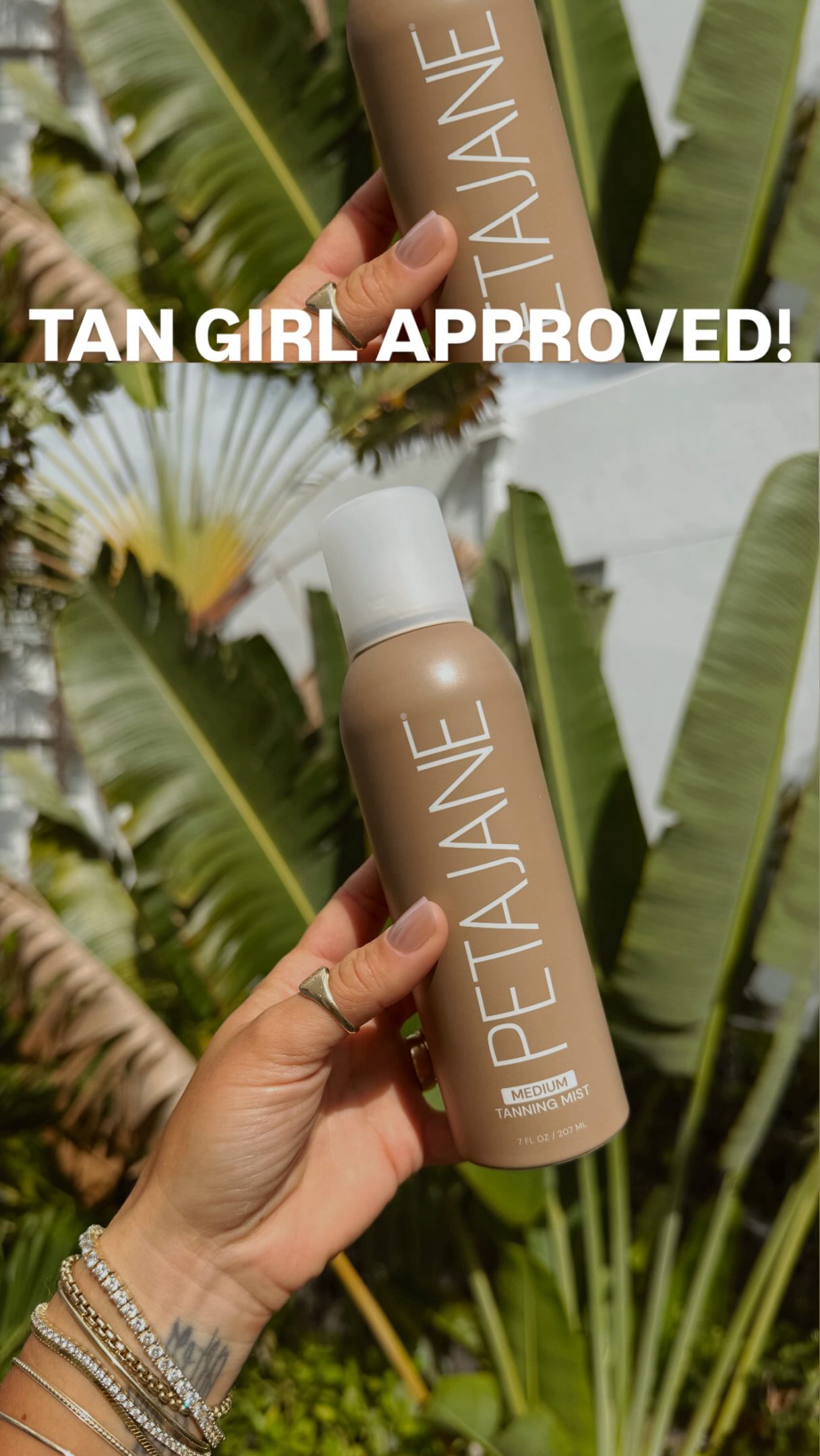 Rachael APPROVED 🌞 The perfect sunless tanner spray because it smells like perfume, applies so seamlessly & gives a beautiful bronze glow ✨ Comment TAN for the link! @petajanebeauty